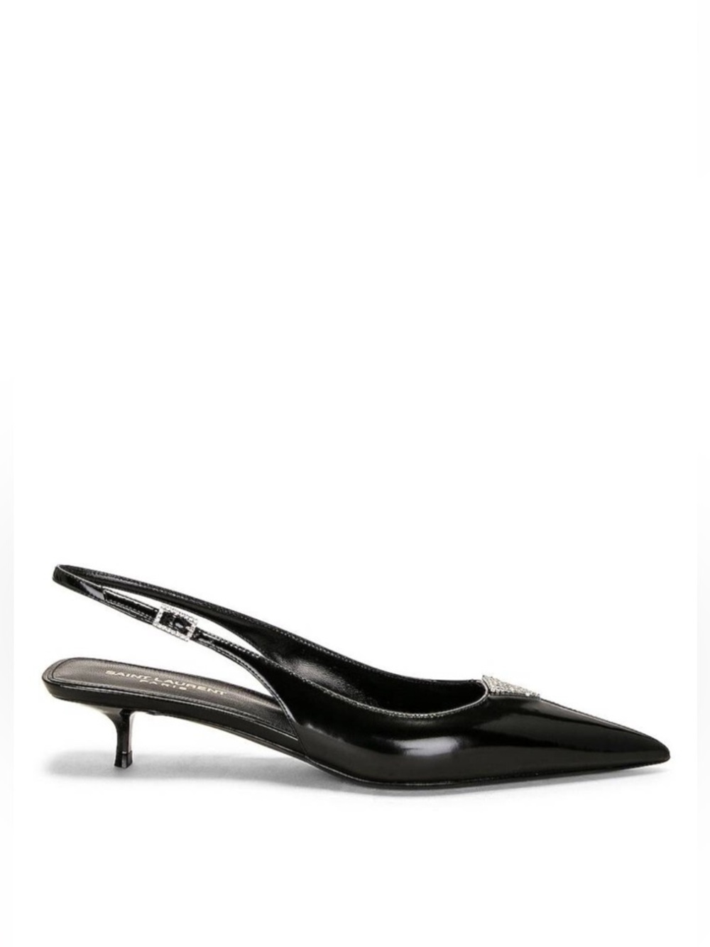 Saint Laurent Cherish Slingback Pumps with Crystal Accents - Picture 16 of 16